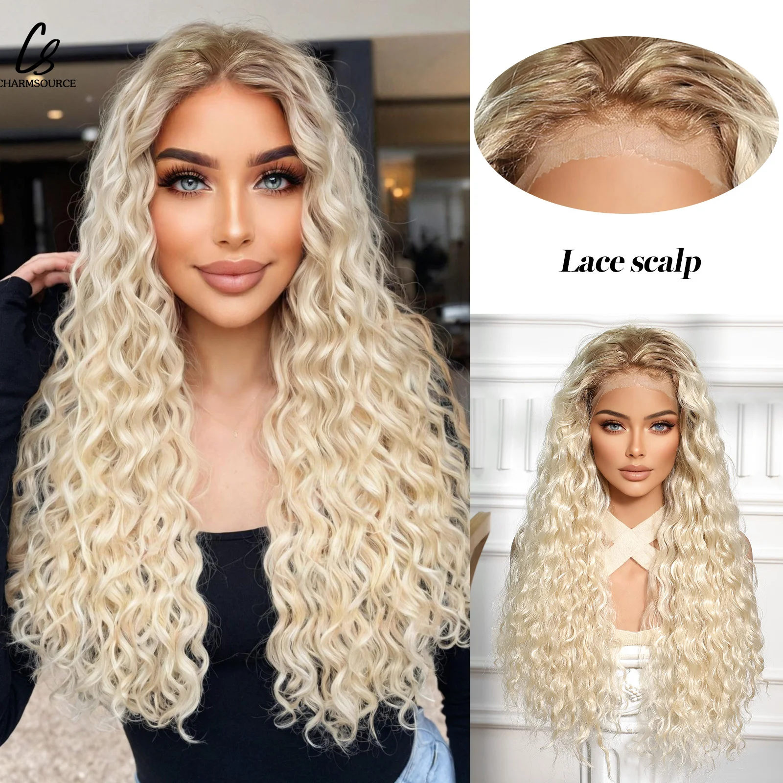 CharmSource Lace Front 13x4 Lace Synthetic Wigs Curly Wave Wig Women Wig Natural High Density Daily Breathable Cap Fashion
CharmSource Lace Front 13x4 Lace Synthetic Wigs Curly Wave Wig Women Wig Natural High Density Daily Breathable Cap Fashion