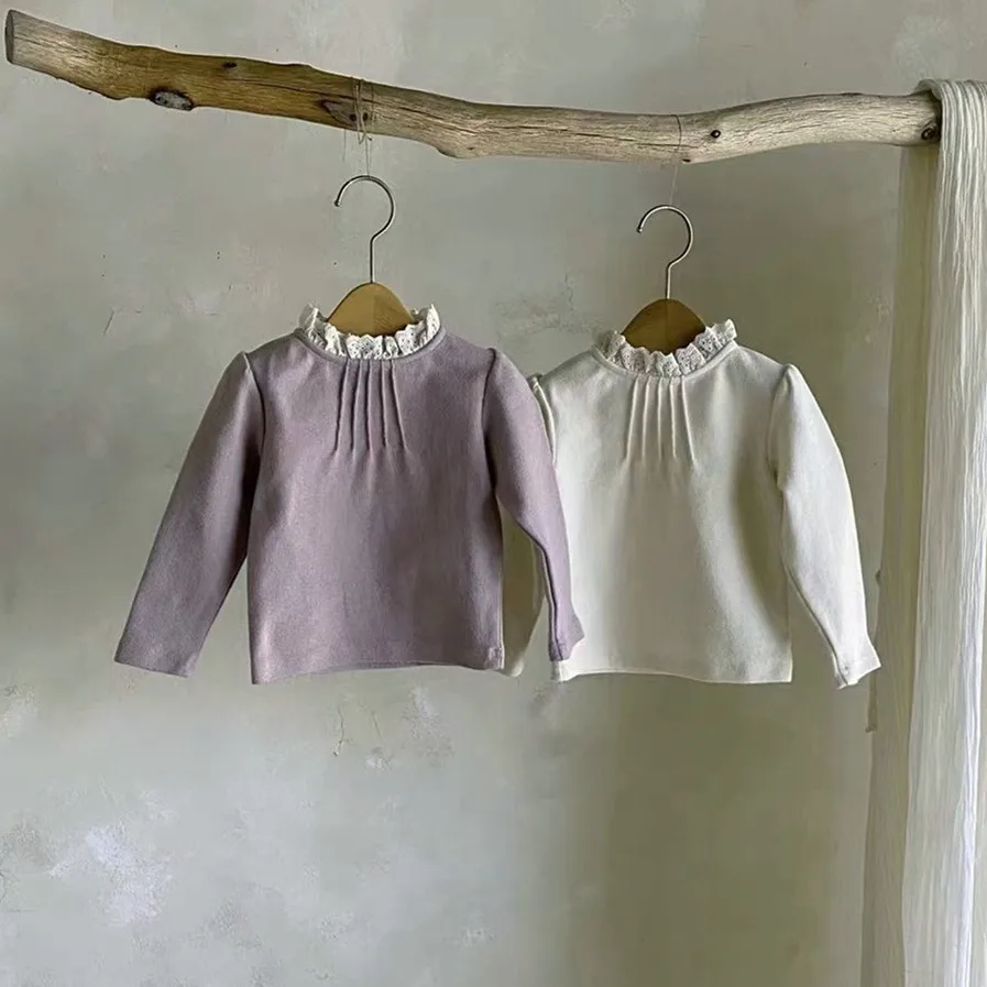 2024 Spring Newborn Girl Infant Lace Collar Long Sleeves T-shirt Baby Princess Style Tops Kid Cotton Tees Toddler Solid T Shirt
2024 Spring Newborn Girl Infant Lace Collar Long Sleeves T-shirt Baby Princess Style Tops Kid Cotton Tees Toddler Solid T Shirt