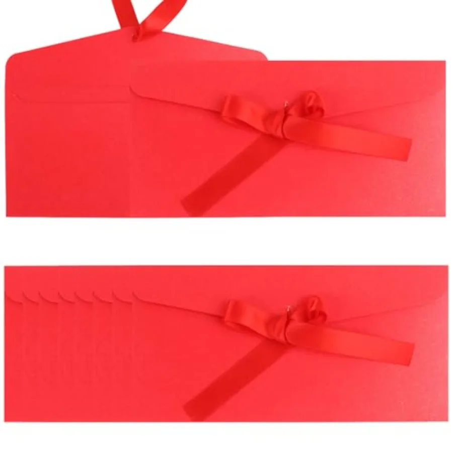 20 Pack Pearlescent Decorative Envelopes with Ribbon Bow, 8x4 Inch Christmas Cash Gift Envelope, Greeting Invitation Envelope C
20 Pack Pearlescent Decorative Envelopes with Ribbon Bow, 8x4 Inch Christmas Cash Gift Envelope, Greeting Invitation Envelope C