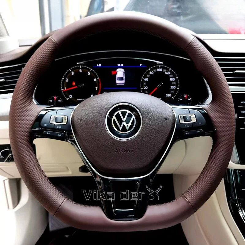 Для Volkswagen Golf 7 Mk7 Новый Polo Jetta Passat B8 ручная прошивка коричневый нескользящий чехол на руль автомобиля из натуральной кожи
Для Volkswagen Golf 7 Mk7 Новый Polo Jetta Passat B8 ручная прошивка коричневый нескользящий чехол на руль автомобиля из натуральной кожи