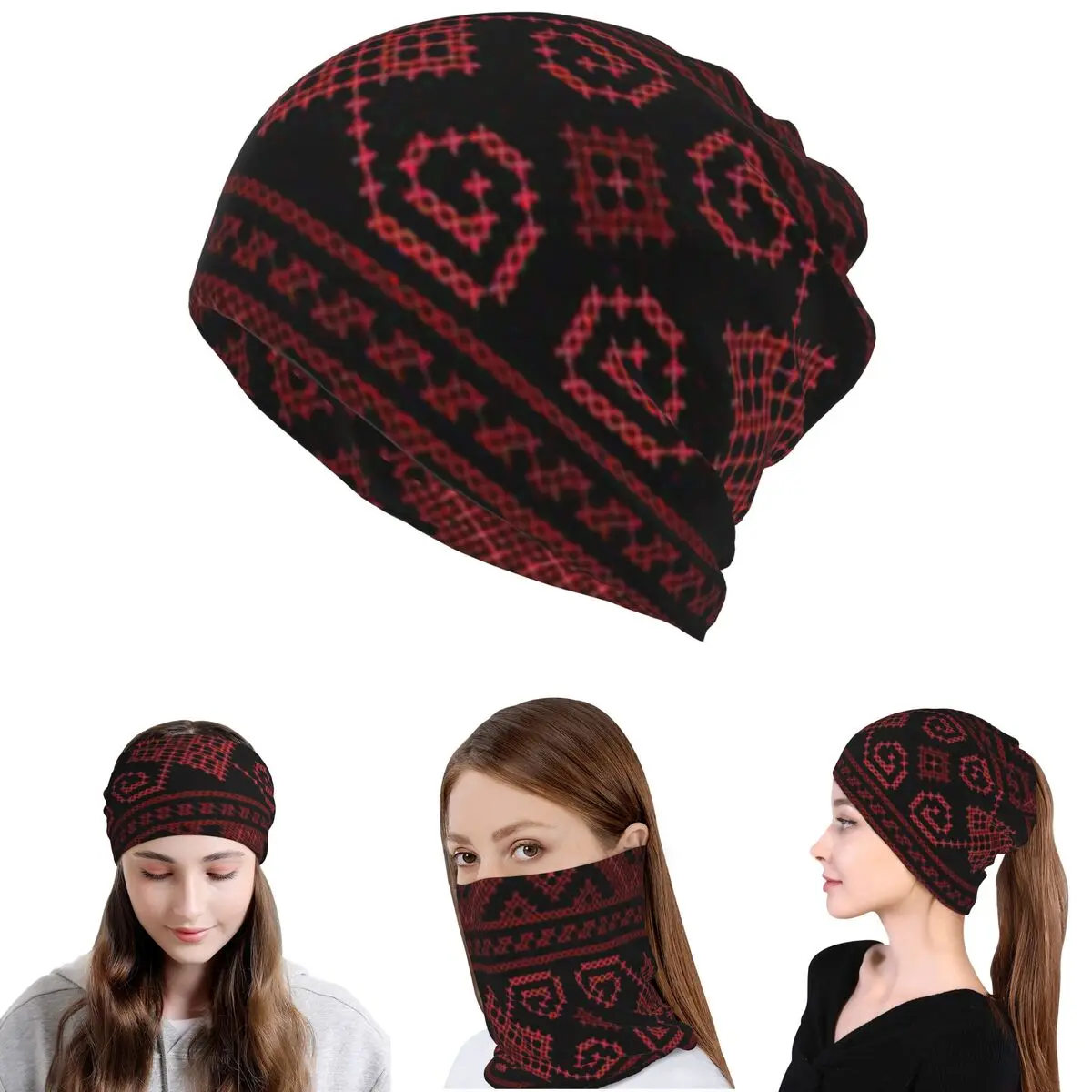 Palestinian Jordanian Traditional Realistic Embroidery Tatreez Bandana Neck Cover Mask Scarf Multi-use Headband Beanies Hat
Palestinian Jordanian Traditional Realistic Embroidery Tatreez Bandana Neck Cover Mask Scarf Multi-use Headband Beanies Hat