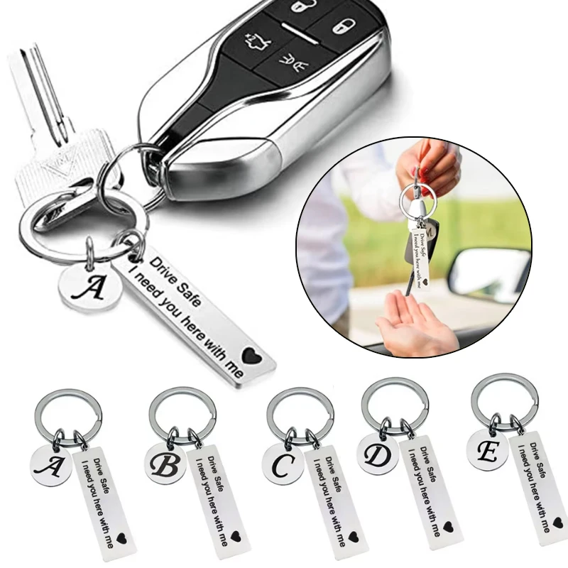 26 Alphabet Keychain Drive Safe Stainless Steel Keychain Backpack Pendant Personalised Creative Car Interior Accessories
26 Alphabet Keychain Drive Safe Stainless Steel Keychain Backpack Pendant Personalised Creative Car Interior Accessories