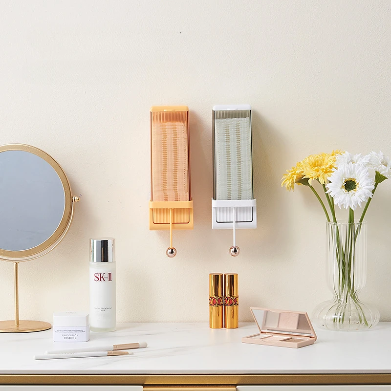 Luxury Cotton Pad Storage Box Wall Mounted Pull-down Dust-proof Cotton Box Makeup Organizer
Luxury Cotton Pad Storage Box Wall Mounted Pull-down Dust-proof Cotton Box Makeup Organizer
