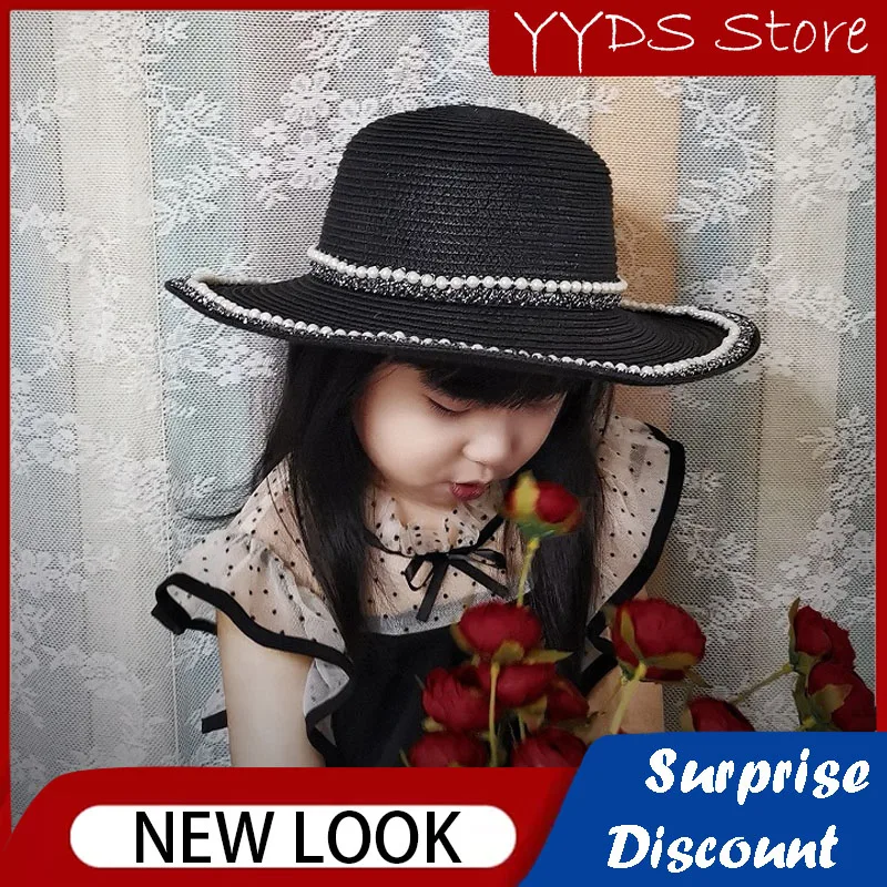 Children's Straw Woven Sun Hat Large Brim Foldable Black Beach Holiday French Seaside Sunshade Photo Pearl Edge Paper Straw Hat
Children's Straw Woven Sun Hat Large Brim Foldable Black Beach Holiday French Seaside Sunshade Photo Pearl Edge Paper Straw Hat