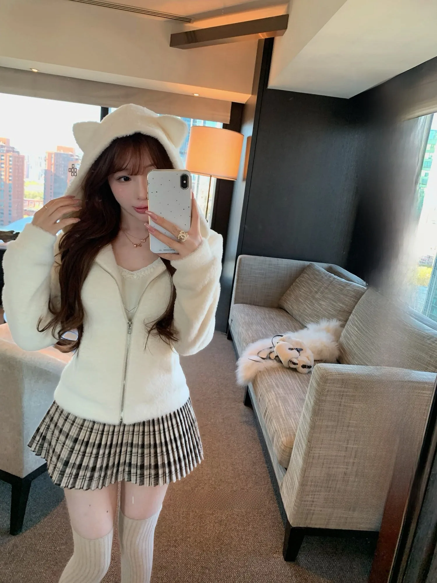 Lukira Women's Long Sve Furry Jaet with Ears Hood Warm Casual Sle Polyester Fiber Coat for Autumn Winter
Lukira Women's Long Sve Furry Jaet with Ears Hood Warm Casual Sle Polyester Fiber Coat for Autumn Winter