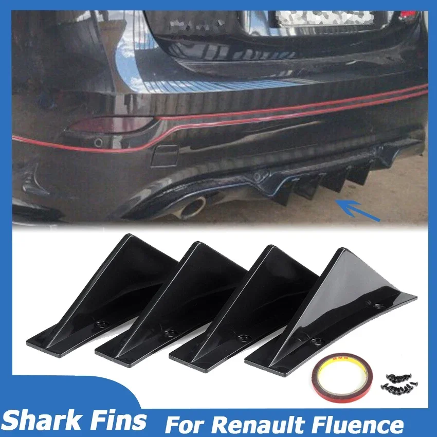 4PCS/SET Curved Universal For Renault Fluence Rear Bumper Diffuser Shark Fins Aprons Cover Sticker Deflector Car Accessories
4PCS/SET Curved Universal For Renault Fluence Rear Bumper Diffuser Shark Fins Aprons Cover Sticker Deflector Car Accessories