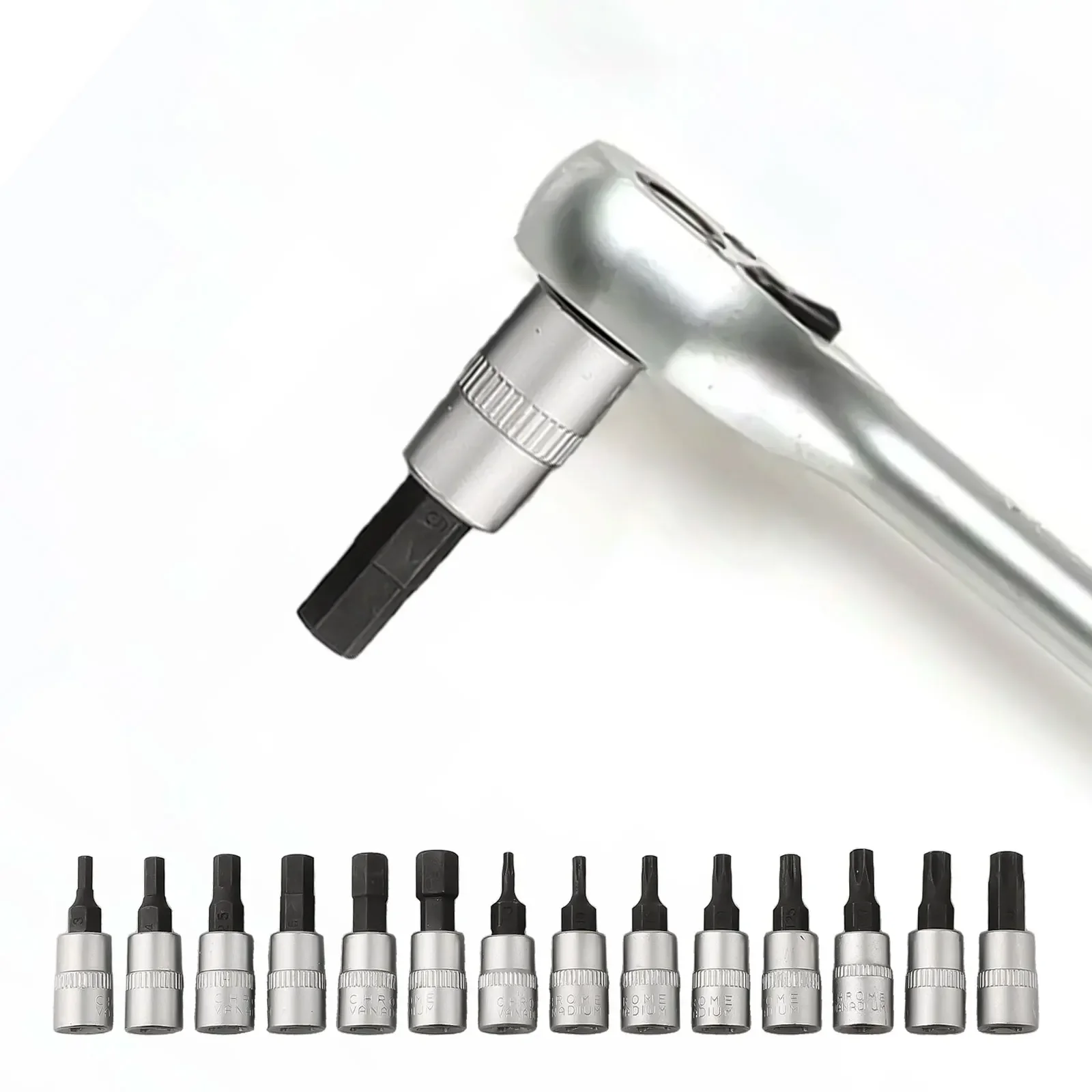 For Factory Work Hex Bit Socket 1 4 Drive Socket 3mm, 4mm, 5mm, 6mm, 7mm, 8mm Easy To Use Design H3-H8mm Hex Sizes
For Factory Work Hex Bit Socket 1 4 Drive Socket 3mm, 4mm, 5mm, 6mm, 7mm, 8mm Easy To Use Design H3-H8mm Hex Sizes