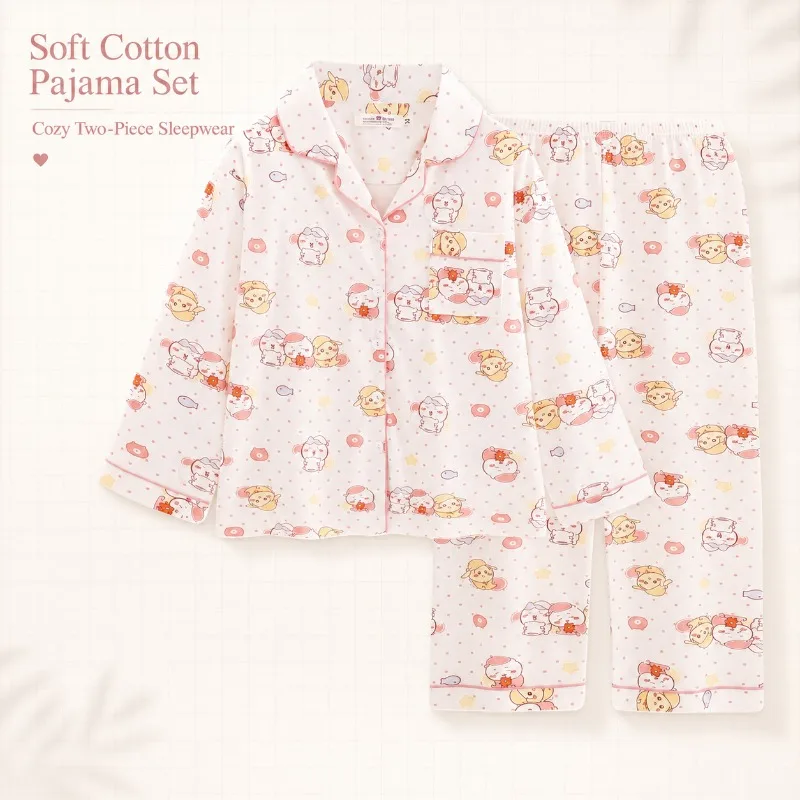 Hot Chiikawa Pajama Set Long Sleeve Cotton Trousers Sleepwear Two Piece Soft Skin-friendly Breathable Loose Fit Girls Loungewear
Hot Chiikawa Pajama Set Long Sleeve Cotton Trousers Sleepwear Two Piece Soft Skin-friendly Breathable Loose Fit Girls Loungewear