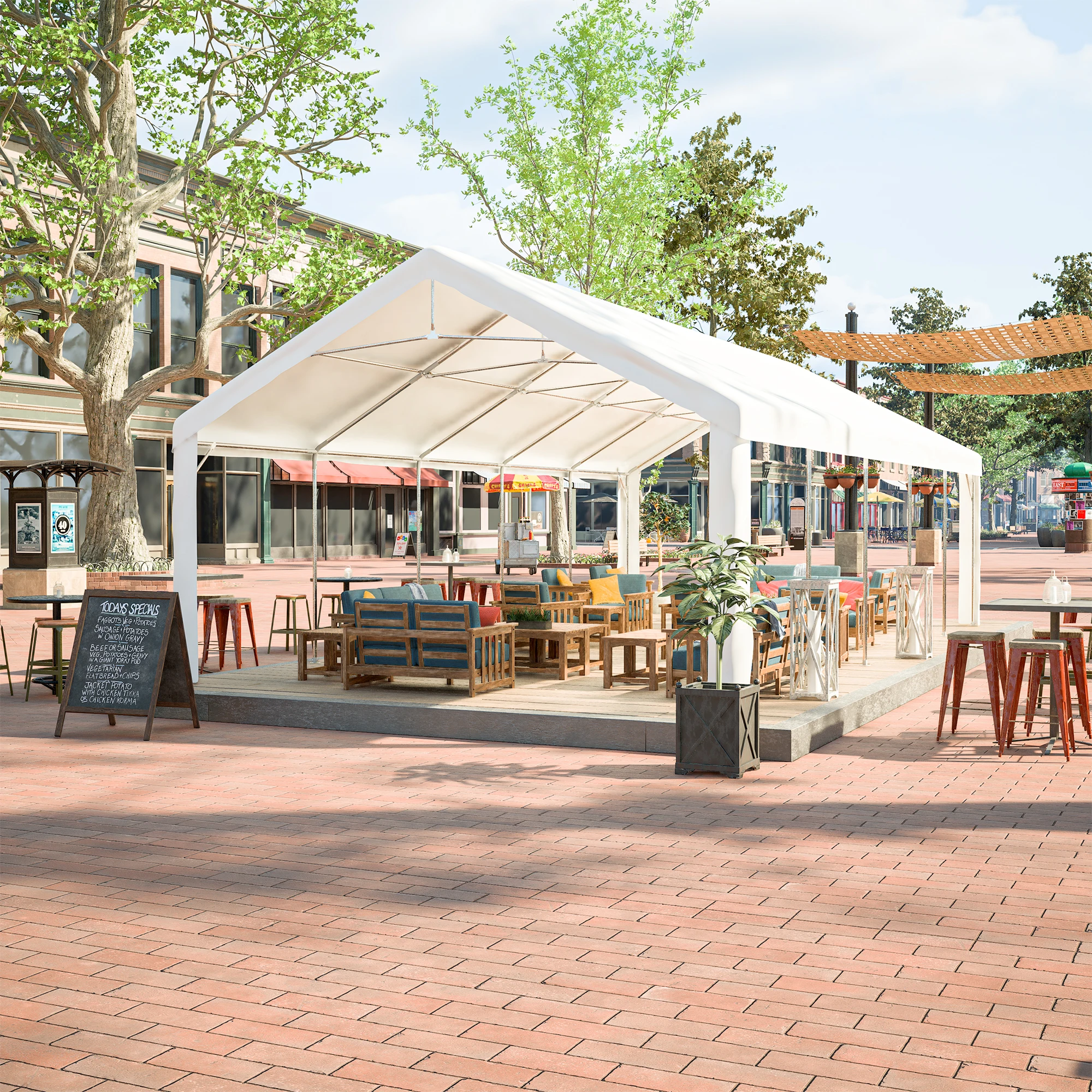 389"×192"×133" Multi-Use Heavy-Duty Party Tent, Galvanized Steel Frame With Wind & Rain Resistance, Spacious Shelter For Backyard Gatherings, Festivals And Concerts
389"×192"×133" Multi-Use Heavy-Duty Party Tent, Galvanized Steel Frame With Wind & Rain Resistance, Spacious Shelter For Backyard Gatherings, Festivals And Concerts
