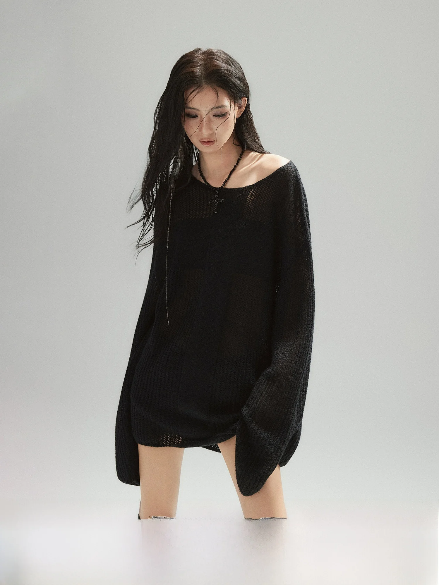 Low Pixel Alpaca Wool Hollow out Loose Knitted Sweater Bla Splicing Lazy round Ne Pattern Street Sle Spring Faion
Low Pixel Alpaca Wool Hollow out Loose Knitted Sweater Bla Splicing Lazy round Ne Pattern Street Sle Spring Faion