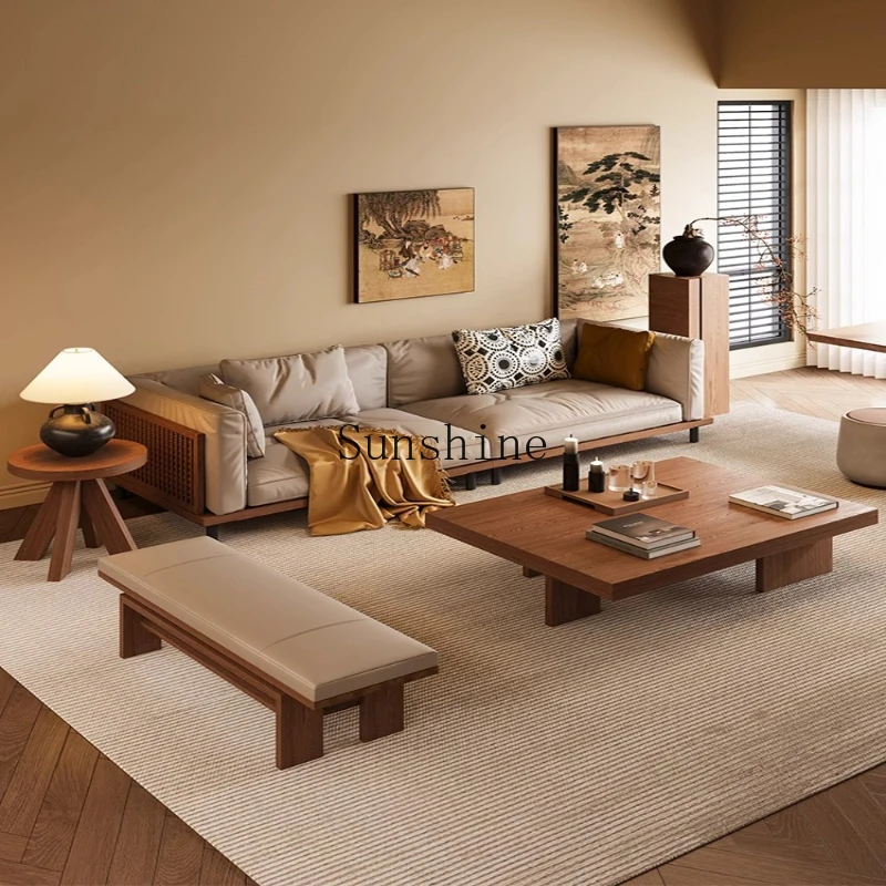 Medieval three-person sitting area solid wood fabric sofa combination
Medieval three-person sitting area solid wood fabric sofa combination