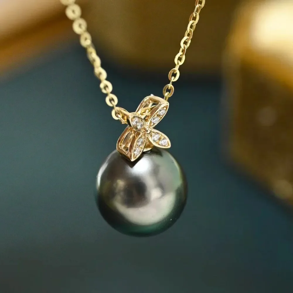 DIY Pearl Accessories G18K Yellow and White Gold Pendant Empty Holder Fashion Necklace Pendant Holder Women's 11-13mm Round G120
DIY Pearl Accessories G18K Yellow and White Gold Pendant Empty Holder Fashion Necklace Pendant Holder Women's 11-13mm Round G120