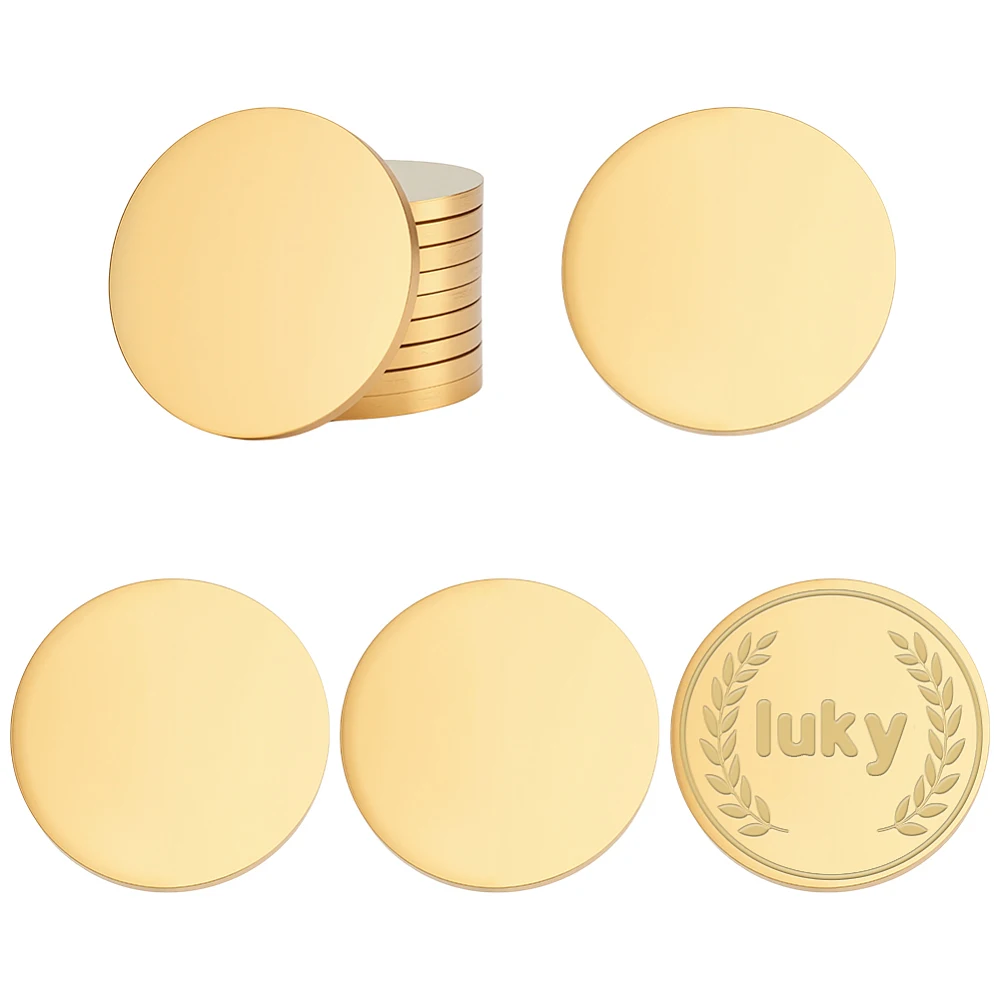 10Pcs 304 Stainless Steel Stamping Blank Tag Cabochons Mirror Polished Finish Flat Round Golden 40x3mm
10Pcs 304 Stainless Steel Stamping Blank Tag Cabochons Mirror Polished Finish Flat Round Golden 40x3mm
