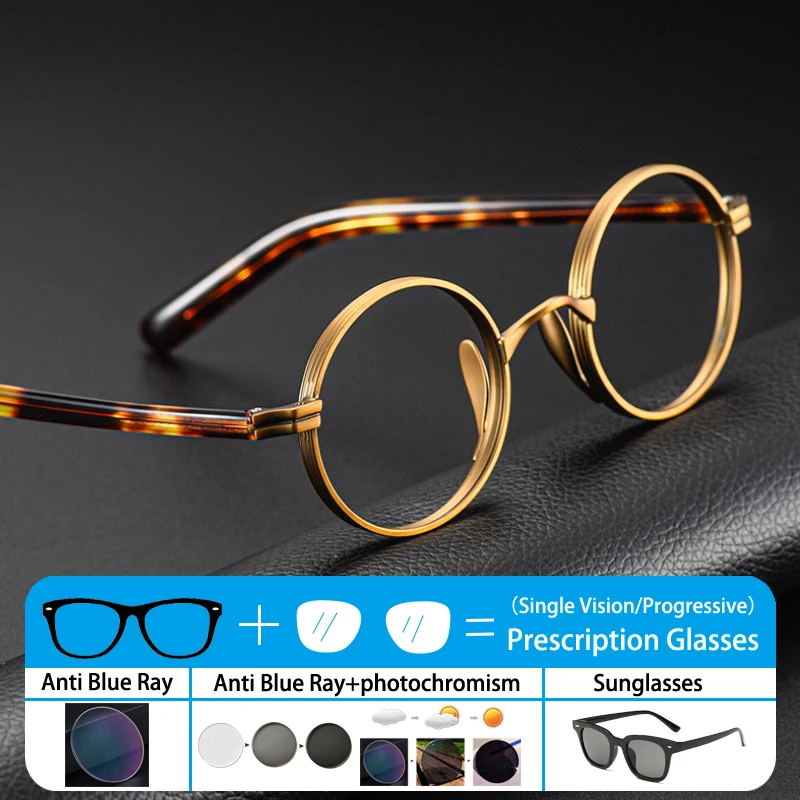 LOERHUNAR New Vintage Titanium Alloy Small Round Glasses Men Glasses Optical Prescription Eyeglasses Women Luxury Brand Eyewear
LOERHUNAR New Vintage Titanium Alloy Small Round Glasses Men Glasses Optical Prescription Eyeglasses Women Luxury Brand Eyewear