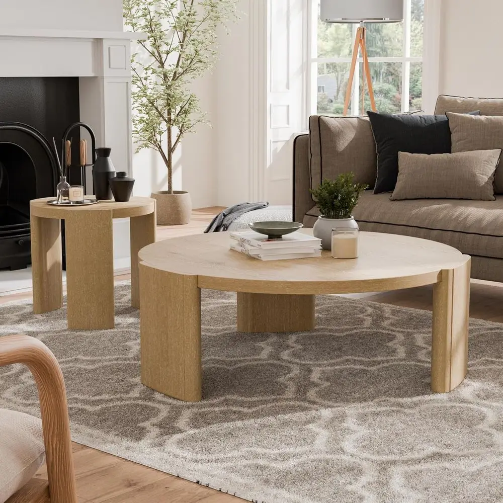 Carys ern Solid Wood 2-Piece Coee Table and End Table Set with Plinth Base, Living Room urniture or Small Space, Home Oice, Oak
Carys ern Solid Wood 2-Piece Coee Table and End Table Set with Plinth Base, Living Room urniture or Small Space, Home Oice, Oak