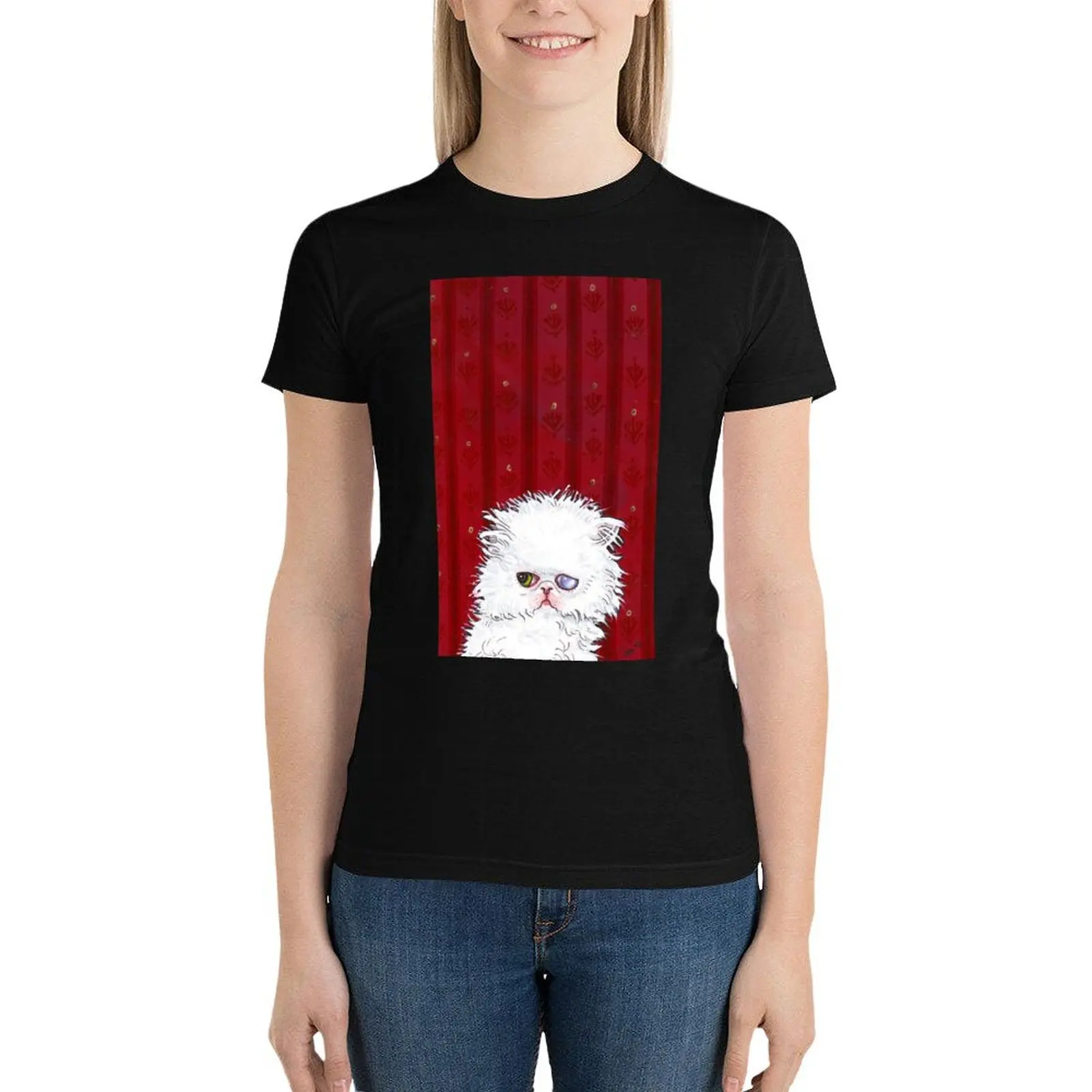 Creepy Cat Red T-Shirt summer top funny animal print shirt for girls spring clothes Women 2024
Creepy Cat Red T-Shirt summer top funny animal print shirt for girls spring clothes Women 2024