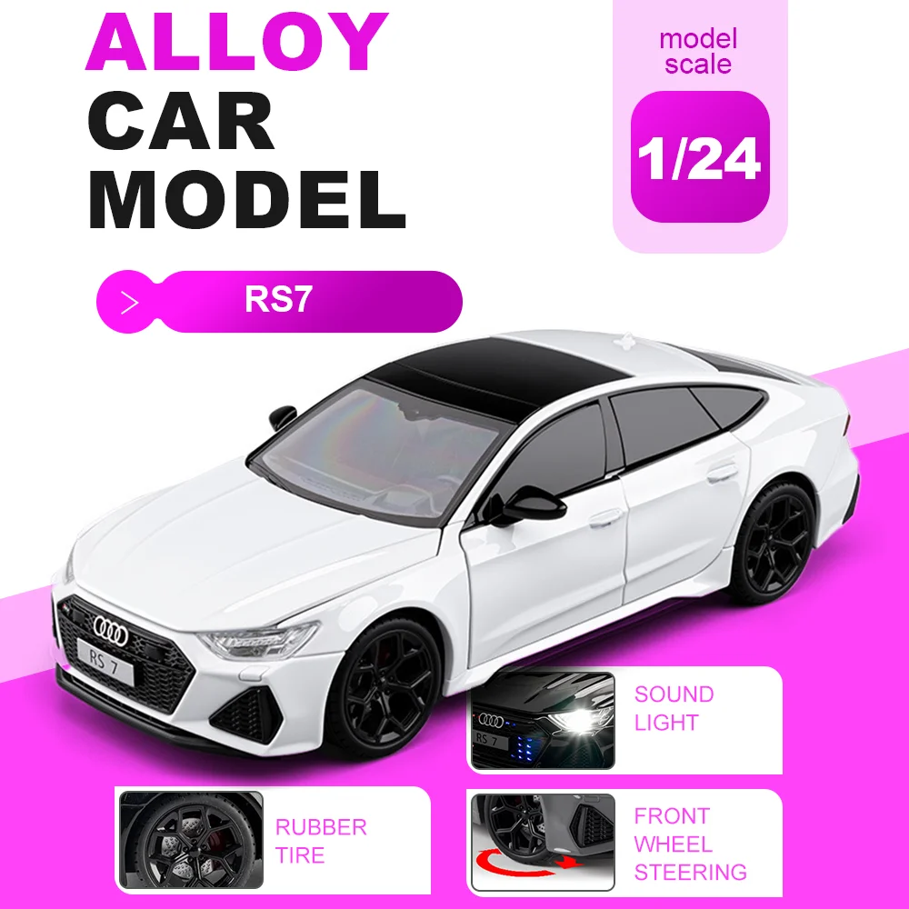 1:24 RS7 SLR 722S Alloy Diecast Car Toy Miniature Model with Sound Light Doors Opened Pull Back Vehice Perfect Gift for Children
1:24 RS7 SLR 722S Alloy Diecast Car Toy Miniature Model with Sound Light Doors Opened Pull Back Vehice Perfect Gift for Children