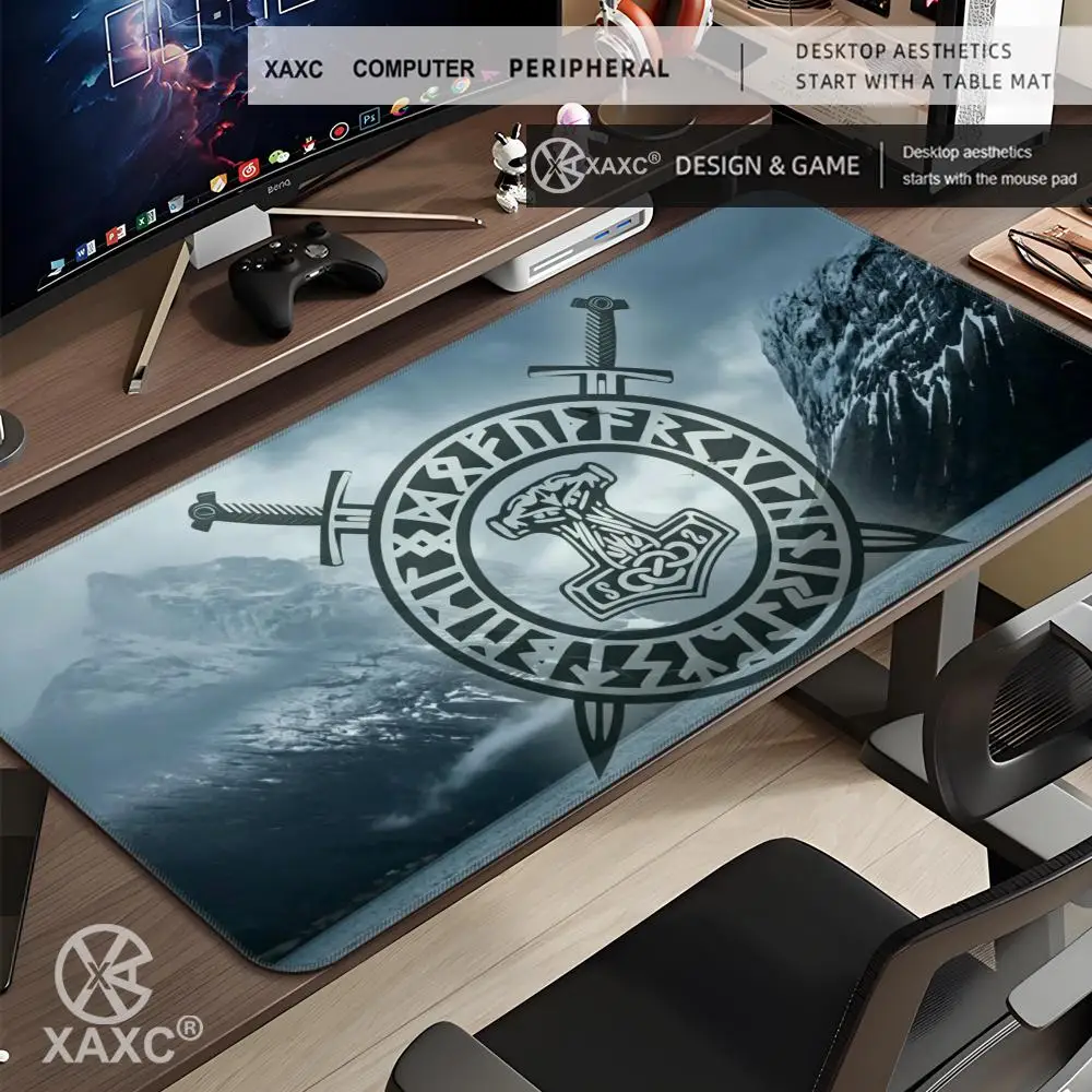 Computer game pad Nordic style Viking warrior axe big mouse pad geometric pattern table mat anti-slip decoration
Computer game pad Nordic style Viking warrior axe big mouse pad geometric pattern table mat anti-slip decoration
