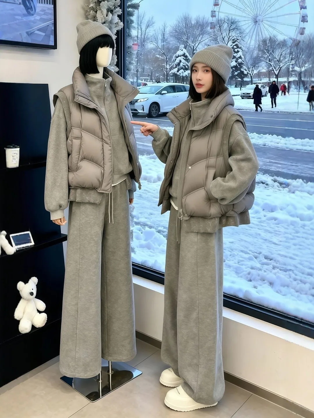 Winter Faion plus Size Women's Cotton Jaet Vest Sweater Pants Set Warm Sli Anti-Aging Tee-Piece Suit Casual Wear
Winter Faion plus Size Women's Cotton Jaet Vest Sweater Pants Set Warm Sli Anti-Aging Tee-Piece Suit Casual Wear