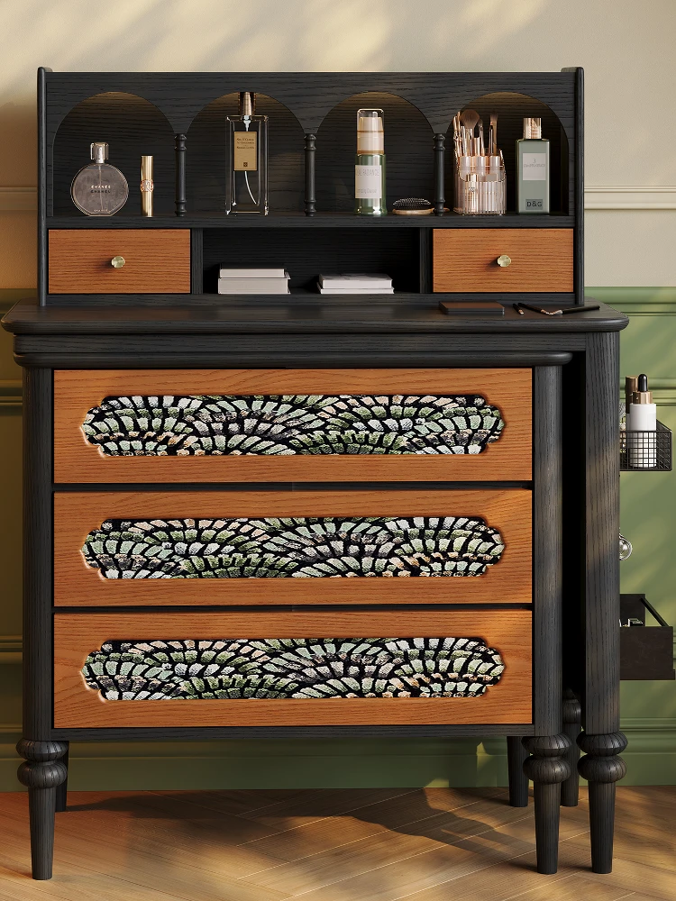 LMM French retro solid wood dresser bedside chest integrated small apartment bedroom corner bedside makeup table
LMM French retro solid wood dresser bedside chest integrated small apartment bedroom corner bedside makeup table