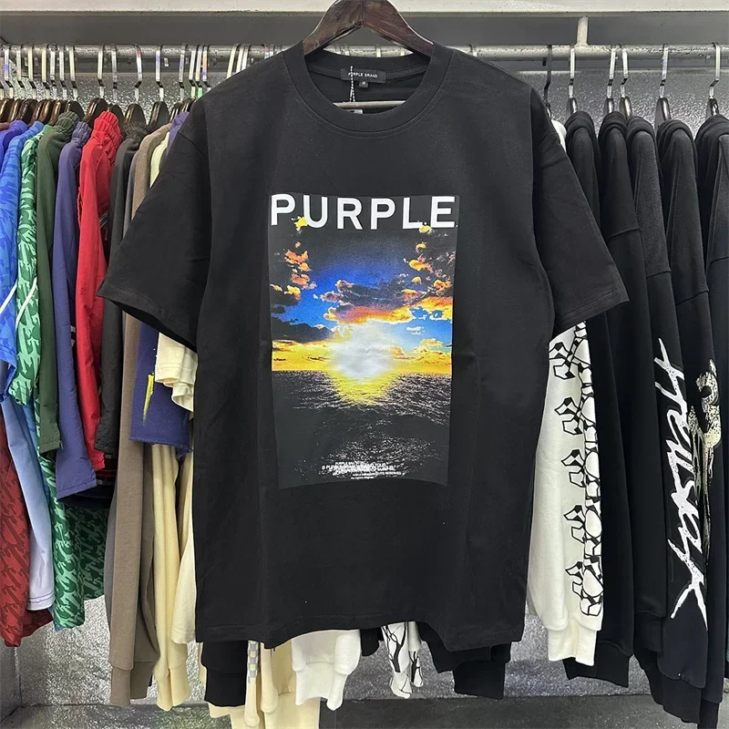 Hip Hop Purple Coast Sunrise Printing Pure Cotton High Quality Round Neck Casual Short Sleeve T-shirt Fashion
Hip Hop Purple Coast Sunrise Printing Pure Cotton High Quality Round Neck Casual Short Sleeve T-shirt Fashion