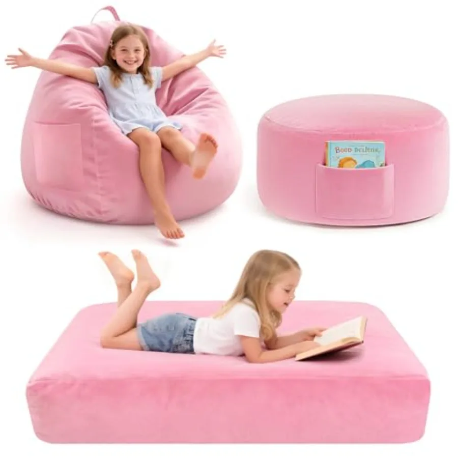 Pink Bean Bag Chair Bed for,Convertible 2-in-1 Lazy Chair to Floor Sofa and Mattress, Stuffed Kid Couch with Top Handle, Soft C
Pink Bean Bag Chair Bed for,Convertible 2-in-1 Lazy Chair to Floor Sofa and Mattress, Stuffed Kid Couch with Top Handle, Soft C