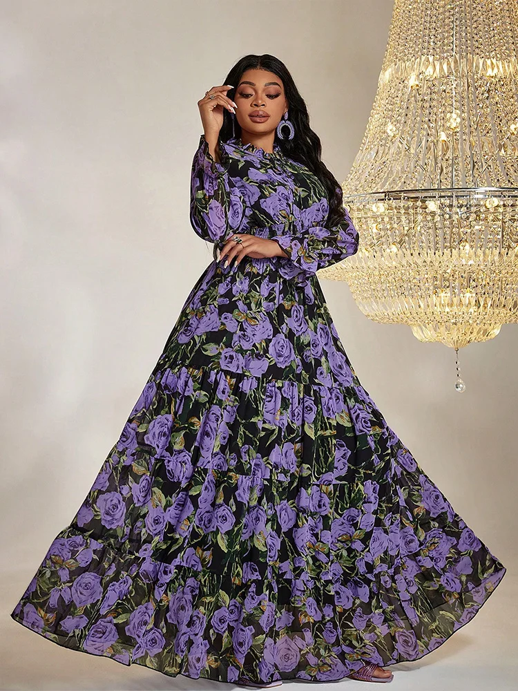 Женское винтажное шифоновое платье-макси с рукавами-фонариками
Женское винтажное шифоновое платье-макси с рукавами-фонариками