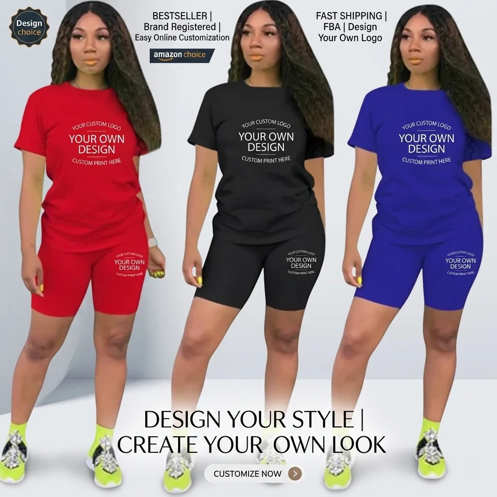 Customized Women's Quick Dry T-Shirt Set Casual 2-Piece Short Sleeve Tee Top with Biker Shorts Tracksuit Outfit for Active Wear
Customized Women's Quick Dry T-Shirt Set Casual 2-Piece Short Sleeve Tee Top with Biker Shorts Tracksuit Outfit for Active Wear