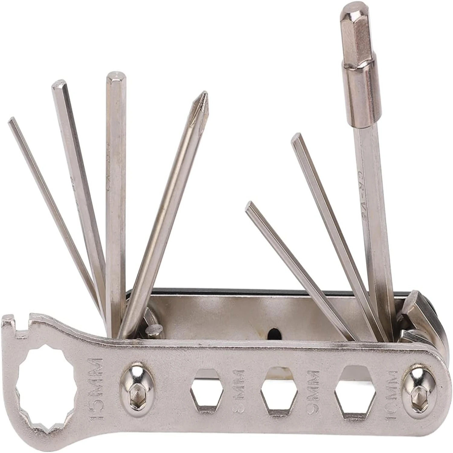 Enhance Outdoor Repair with Efficient, Durable, and Portable 12-in-1 Black Steel Bike Wrench Tool Kit - Upgrade Your Bicycle wit
Enhance Outdoor Repair with Efficient, Durable, and Portable 12-in-1 Black Steel Bike Wrench Tool Kit - Upgrade Your Bicycle wit