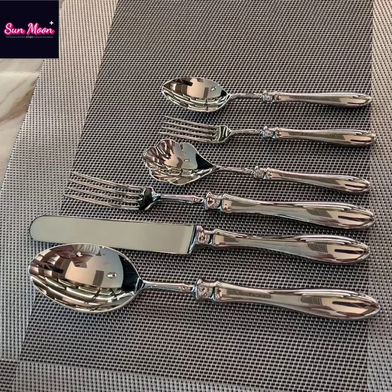 German High-end 316 Stainless Steel Creative Roman Spoon Fork Exquisite Western Tableware Set Kitchen Dining Table Set Cerámica
German High-end 316 Stainless Steel Creative Roman Spoon Fork Exquisite Western Tableware Set Kitchen Dining Table Set Cerámica
