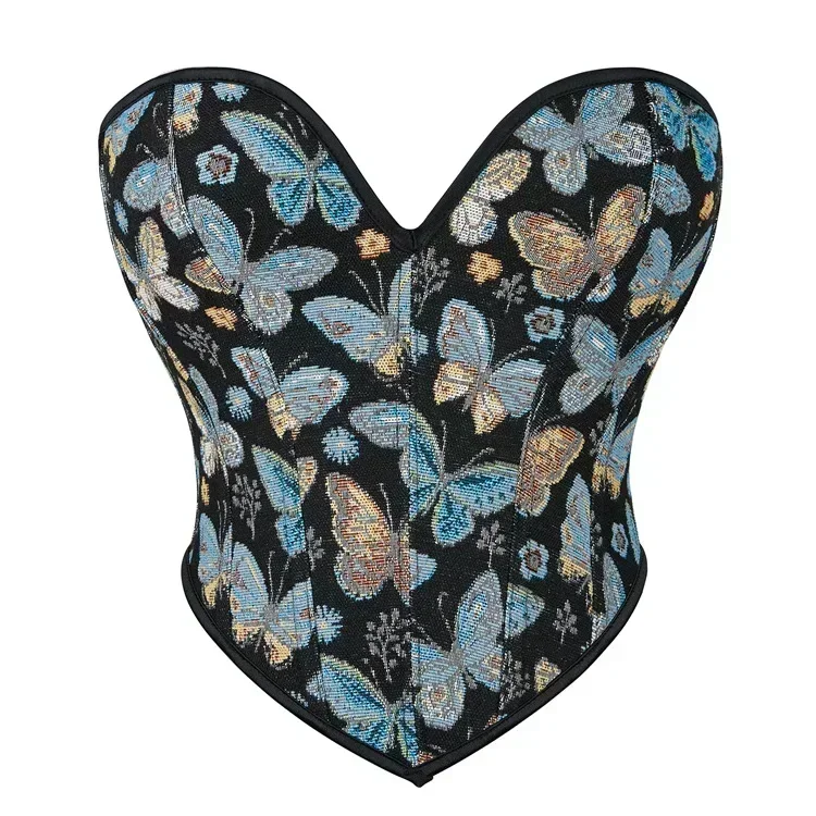 Women Fashion Overbust Corset Top Lace Up Bustiers Butterfly Patterned Vintage Corsets Short Torso Body Shaper Kорсет
Women Fashion Overbust Corset Top Lace Up Bustiers Butterfly Patterned Vintage Corsets Short Torso Body Shaper Kорсет