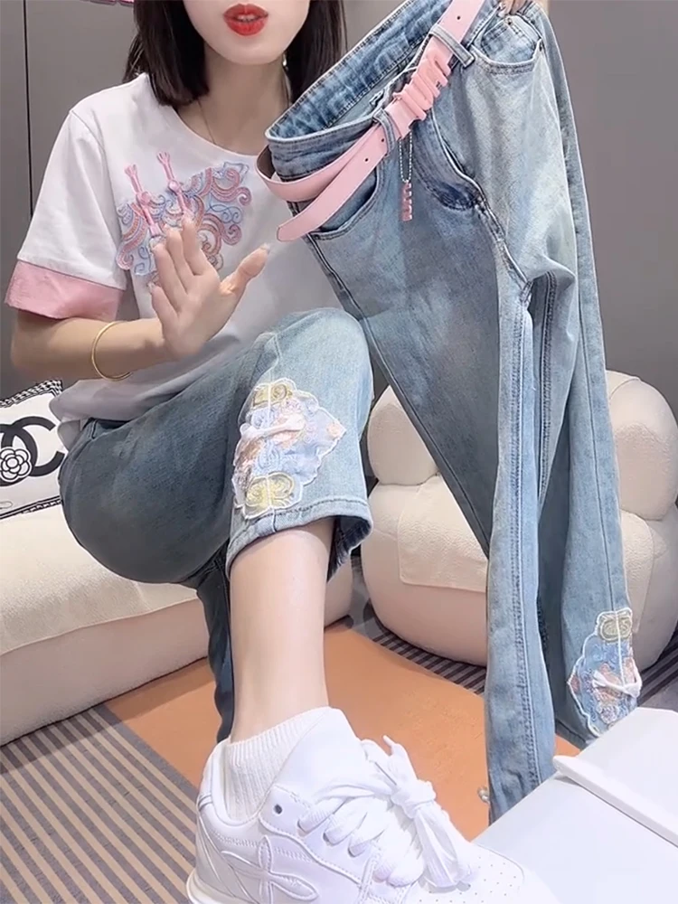 Y2k Women Jeans New Chinese Style Straight Leg Jeans Women 2024 New Large Size Pants High Waist Stretch Pipe Pants
Y2k Women Jeans New Chinese Style Straight Leg Jeans Women 2024 New Large Size Pants High Waist Stretch Pipe Pants