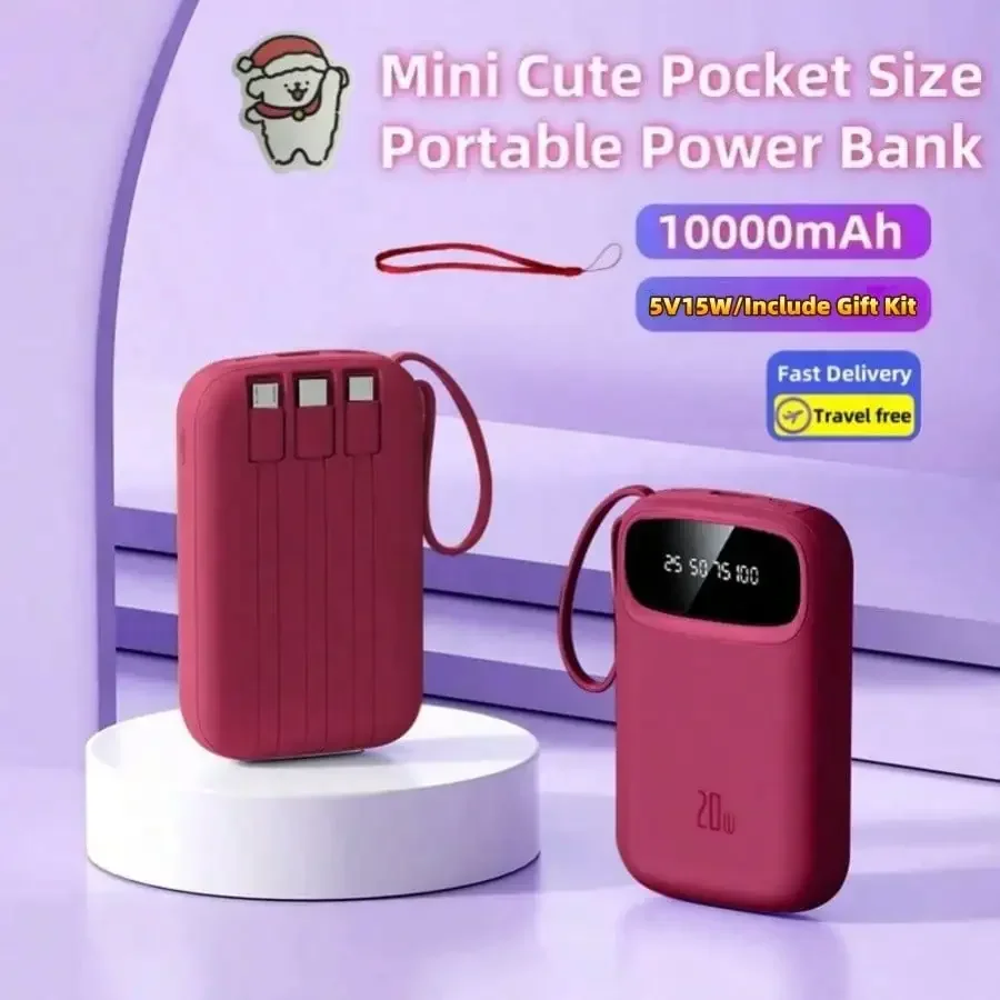 10000mAh Mini Cute 5V3A Fast Charging Power Bank, Small Size Large Capacity Rechargeable Portable Mobile Phone Charger, B
10000mAh Mini Cute 5V3A Fast Charging Power Bank, Small Size Large Capacity Rechargeable Portable Mobile Phone Charger, B