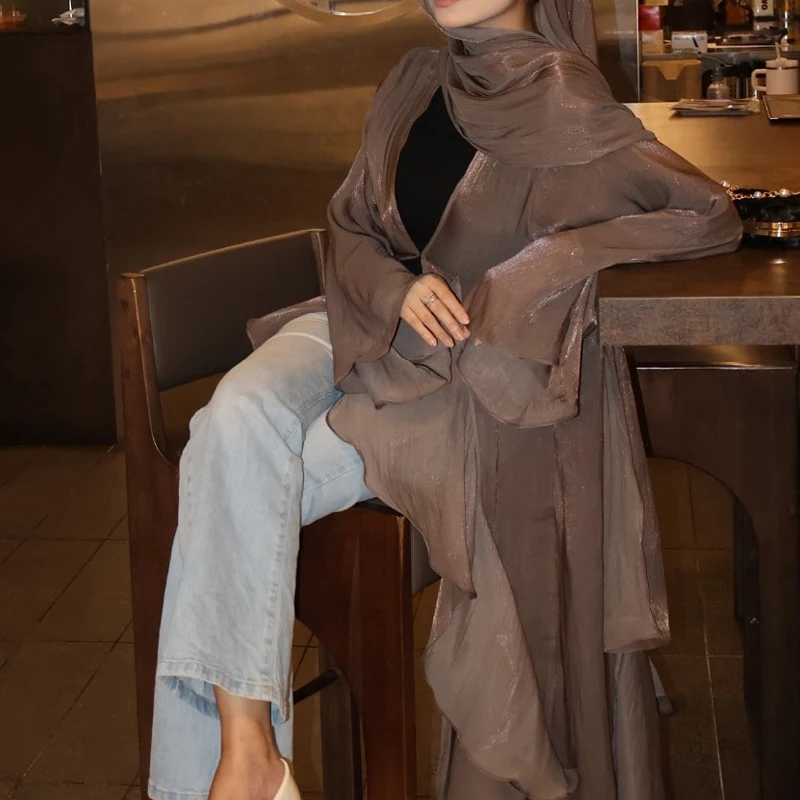 2026 Women's Casual Long Sleeve Loose Long Coats Fall Elegant Scarf Solid Party Jacket Spring Sexy V-neck Muslim Stain Cardigans
2026 Women's Casual Long Sleeve Loose Long Coats Fall Elegant Scarf Solid Party Jacket Spring Sexy V-neck Muslim Stain Cardigans