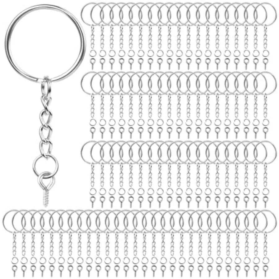 Keychain Rings for Crafts, 360Pcs Keychains for Resin Include Key Rings with Chain, Jump Rings, Screw Eye Pins for DIY Keychain
Keychain Rings for Crafts, 360Pcs Keychains for Resin Include Key Rings with Chain, Jump Rings, Screw Eye Pins for DIY Keychain