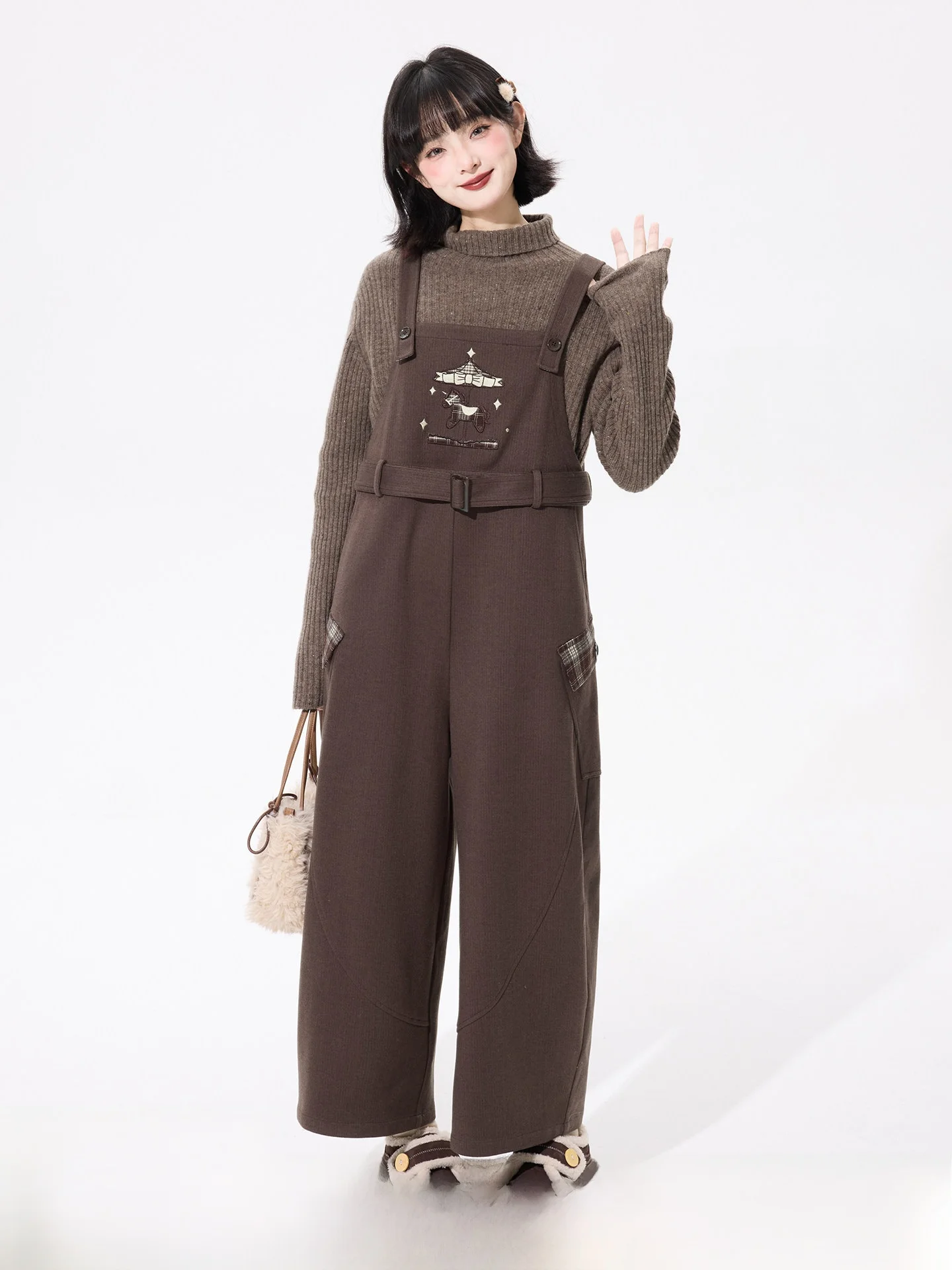 Retro Sle Tweed Blouse with Patchwork Design And Riding Pattern Loose Women's Cargo Pants High Waist Button Closure
Retro Sle Tweed Blouse with Patchwork Design And Riding Pattern Loose Women's Cargo Pants High Waist Button Closure