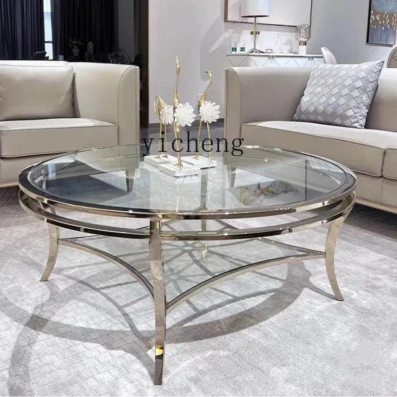 TQH light luxury stainless steel living room coffee table modern simple tempered glass round Italian coffee table
TQH light luxury stainless steel living room coffee table modern simple tempered glass round Italian coffee table