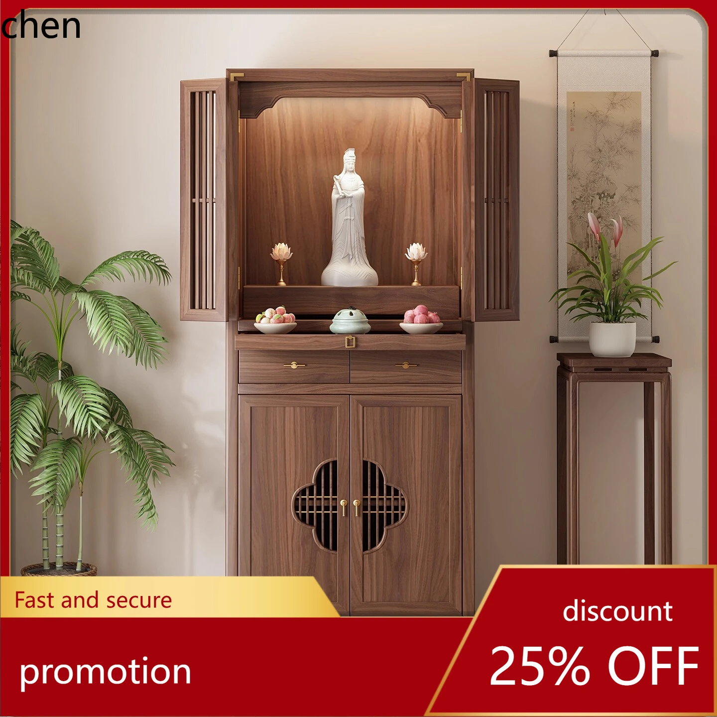 HT Buddhist Altar New Chinese Style Modern Standing Cabinet Solid Wood Buddha Cabinet Altar Table Cabinet Guanyin God of Wealth
HT Buddhist Altar New Chinese Style Modern Standing Cabinet Solid Wood Buddha Cabinet Altar Table Cabinet Guanyin God of Wealth