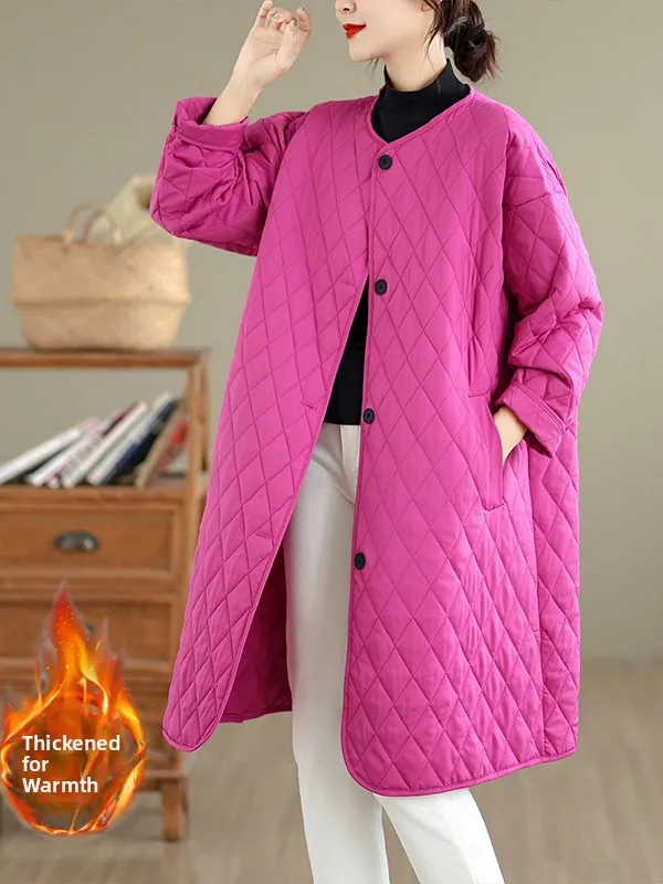plus Size Women's Faionable Casual Diamond Pattern Cotton Jaet Mid-Length Color round Ne Coat Spring Autumn Winter
plus Size Women's Faionable Casual Diamond Pattern Cotton Jaet Mid-Length Color round Ne Coat Spring Autumn Winter