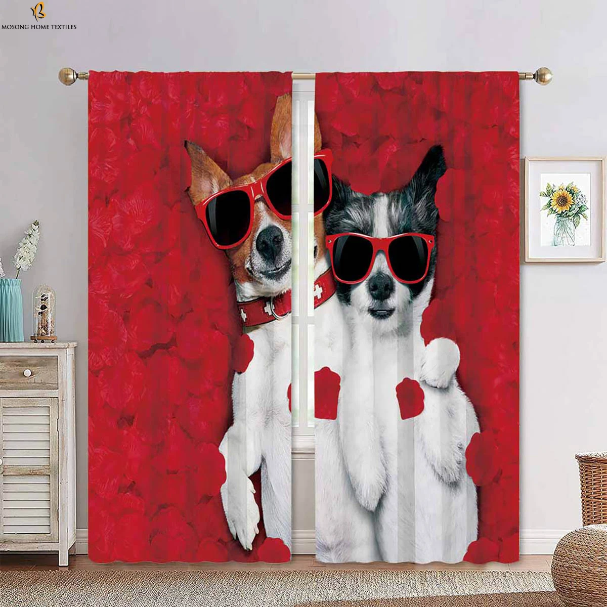 Window Curtains Cute Funny Couple Dog Print Curtain Rod Pocket Bedroom Living Room Kitchen Decorative Curtains 2 Pieces
Window Curtains Cute Funny Couple Dog Print Curtain Rod Pocket Bedroom Living Room Kitchen Decorative Curtains 2 Pieces