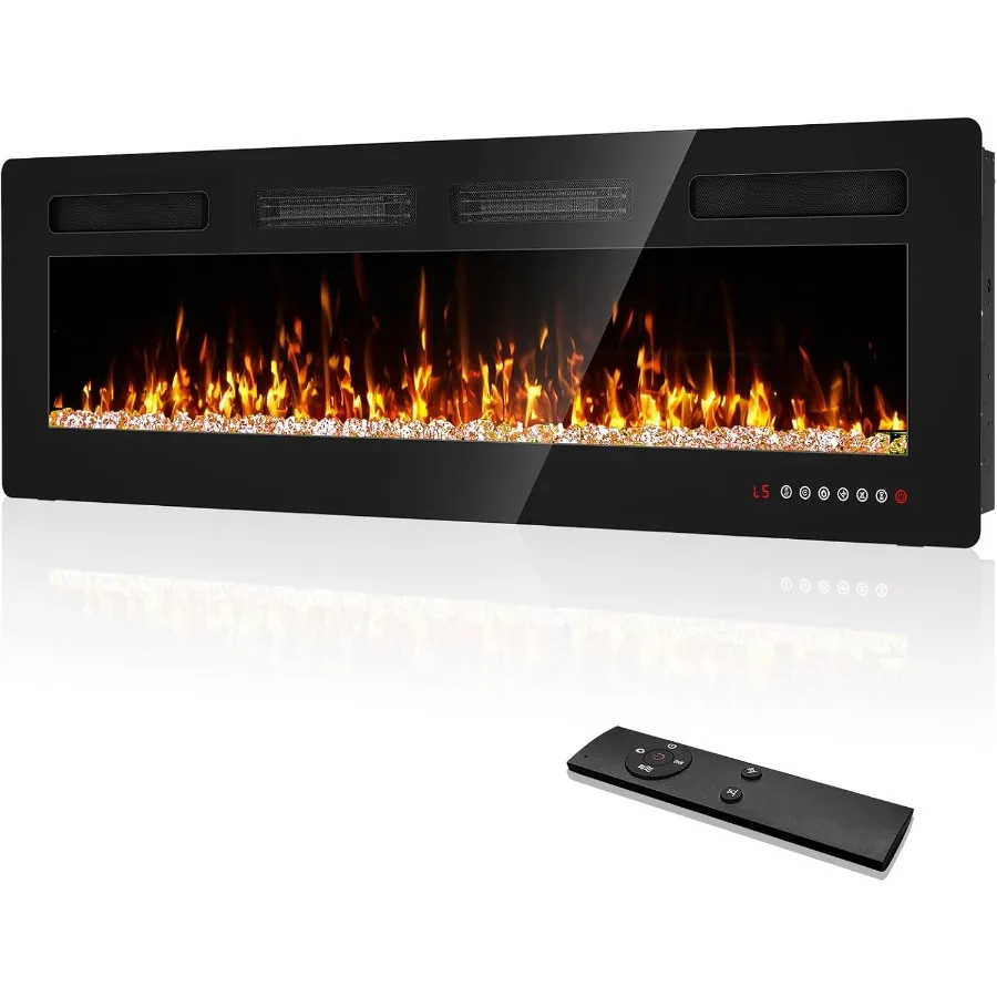 50 inch Electric Fireplace Inserts for Living Room and Bedroom Decor with Remote Control and Touch Screen Interface 1500W Wall-
50 inch Electric Fireplace Inserts for Living Room and Bedroom Decor with Remote Control and Touch Screen Interface 1500W Wall-