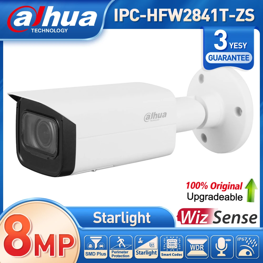 Dahua IPC-HFW2841T-ZS 8MP Bullet IP Camera Motorized Zoom AI Human Vehicle Detection Outdoor POE Wizsense IR IP67 Mic Home
Dahua IPC-HFW2841T-ZS 8MP Bullet IP Camera Motorized Zoom AI Human Vehicle Detection Outdoor POE Wizsense IR IP67 Mic Home