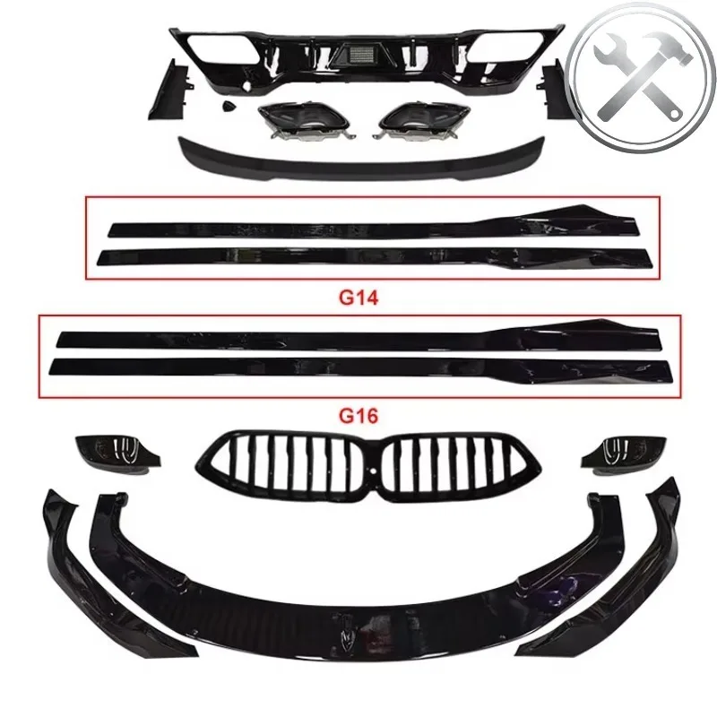 AC Style Black Full Body Kit 8 Series G14 G15 G16 Front Bumper Side Skirt Rear Diffuser Mirror Cover Exterior Mod Parts
AC Style Black Full Body Kit 8 Series G14 G15 G16 Front Bumper Side Skirt Rear Diffuser Mirror Cover Exterior Mod Parts