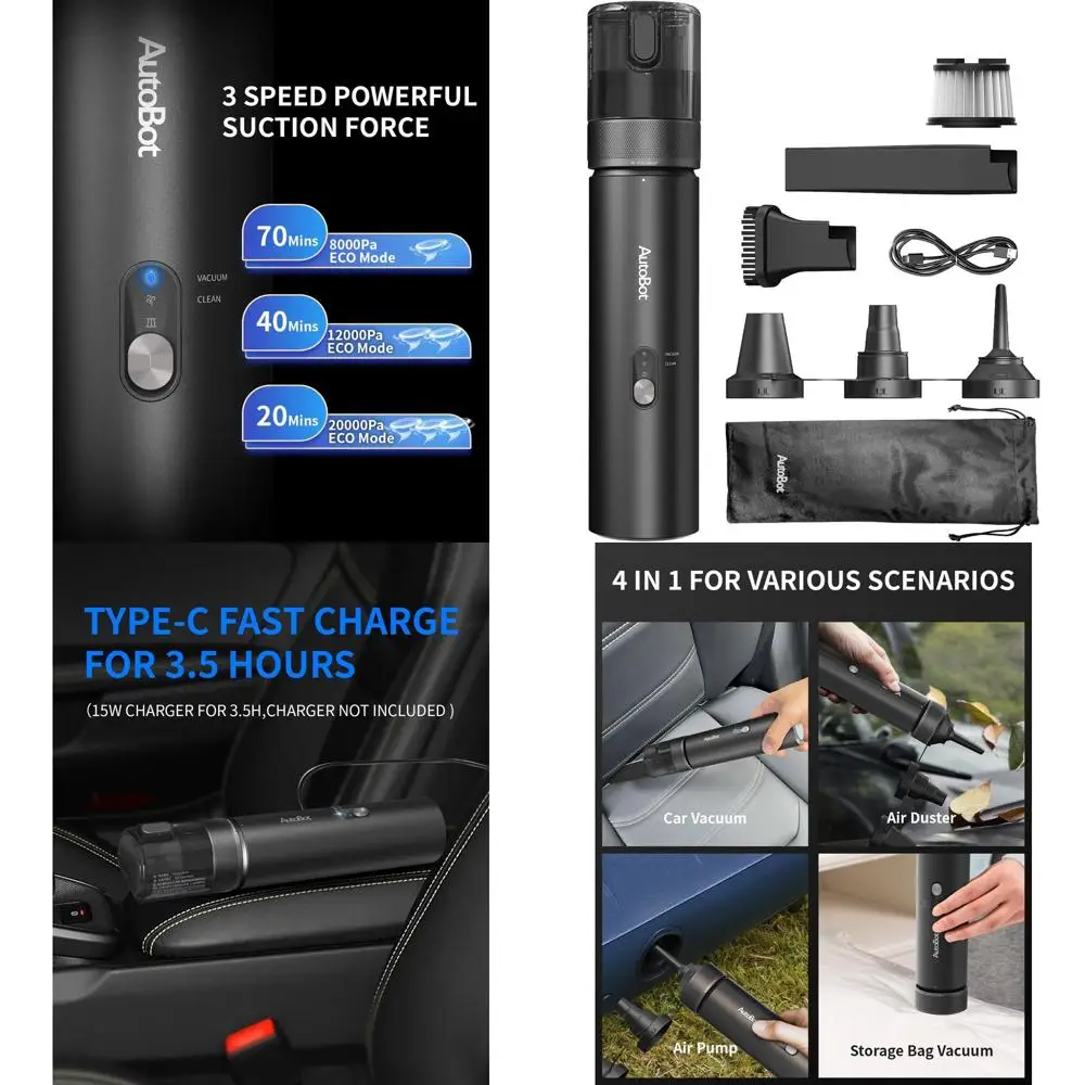 Cordless 20000PA Handheld Vacuum for Car & Home, 70 Mins Use, 3.5H Fast Charge
Cordless 20000PA Handheld Vacuum for Car & Home, 70 Mins Use, 3.5H Fast Charge