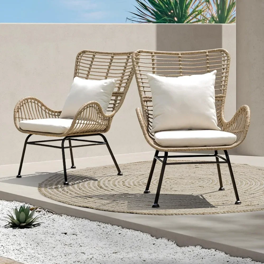 Wicker Chairs Outdoor Set of 2 | 2000 Hours UV Rattan Chair | 500lbs Capacity Boho Patio Chairs
Wicker Chairs Outdoor Set of 2 | 2000 Hours UV Rattan Chair | 500lbs Capacity Boho Patio Chairs
