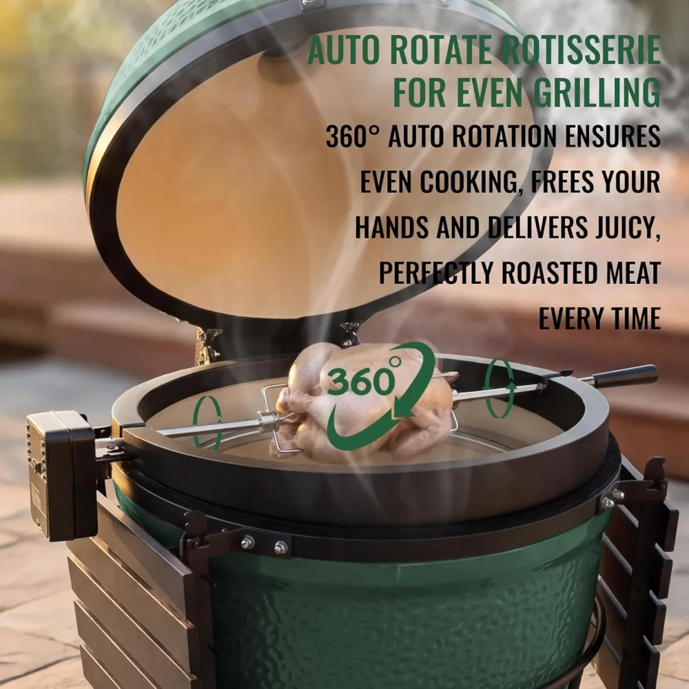 US Shipping Hot New Stainless Steel Rotisserie Kit for XL 24 Inch Kamado Grill with 120V Motor Heavy Duty Iron Frame Spit Rod
US Shipping Hot New Stainless Steel Rotisserie Kit for XL 24 Inch Kamado Grill with 120V Motor Heavy Duty Iron Frame Spit Rod