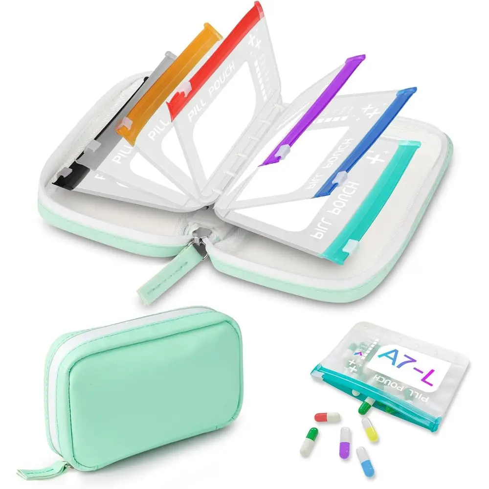 Large 7-Day Waterproof Pill Organizer with Color-Coded L-Size Zippered Pouches for Weekly Medication Storage
Large 7-Day Waterproof Pill Organizer with Color-Coded L-Size Zippered Pouches for Weekly Medication Storage