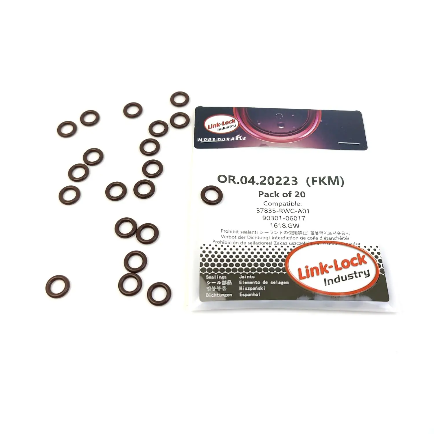 LINK-LOCK 20PCS OR.04.20223 FKM Viton Sealing O-Ring Kit of Injector 37835-RWC-A01 90301-06017 1618.GW for HONDA for LEXUS for P
LINK-LOCK 20PCS OR.04.20223 FKM Viton Sealing O-Ring Kit of Injector 37835-RWC-A01 90301-06017 1618.GW for HONDA for LEXUS for P