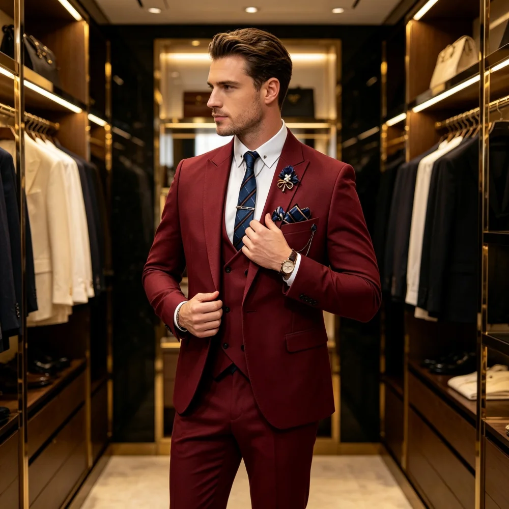 Men's Three-Piece Formal Suit - Versatile High-Quality Durable Fabric Regular Fit Ideal for Business And Special Occasions
Men's Three-Piece Formal Suit - Versatile High-Quality Durable Fabric Regular Fit Ideal for Business And Special Occasions