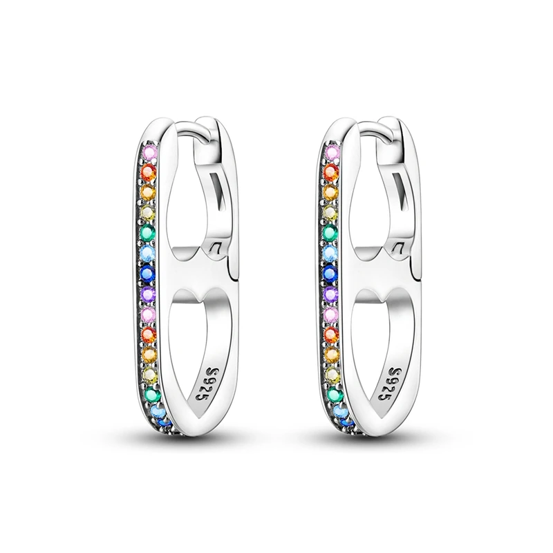 925 Sterling Silver Earrings Women Sparkling Colorful Heart U Shape Hoop Earring For Anniversary Wedding Jewelry Gifts
925 Sterling Silver Earrings Women Sparkling Colorful Heart U Shape Hoop Earring For Anniversary Wedding Jewelry Gifts
